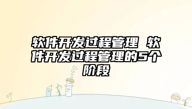 軟件開(kāi)發(fā)過(guò)程管理 軟件開(kāi)發(fā)過(guò)程管理的5個(gè)階段