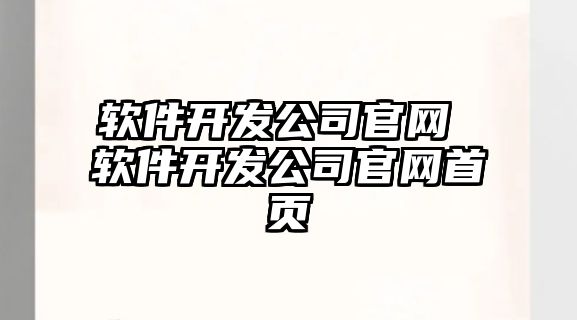 軟件開發公司官網 軟件開發公司官網首頁
