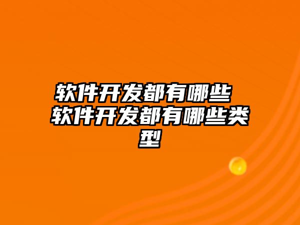 軟件開發(fā)都有哪些 軟件開發(fā)都有哪些類型