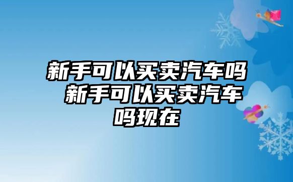 新手可以買賣汽車嗎 新手可以買賣汽車嗎現在