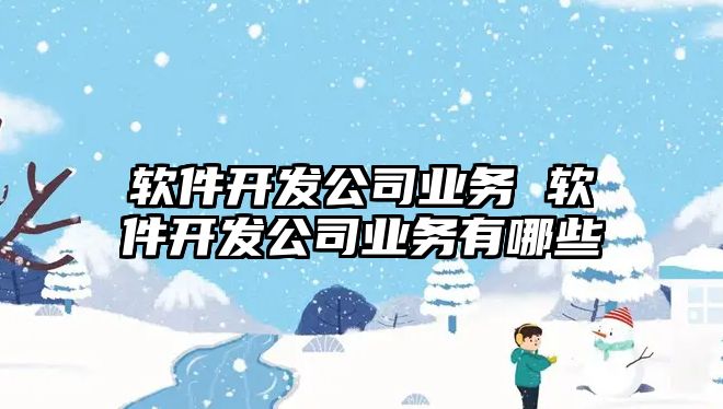 軟件開發公司業務 軟件開發公司業務有哪些