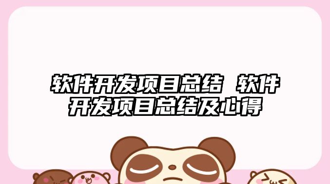 軟件開(kāi)發(fā)項(xiàng)目總結(jié) 軟件開(kāi)發(fā)項(xiàng)目總結(jié)及心得