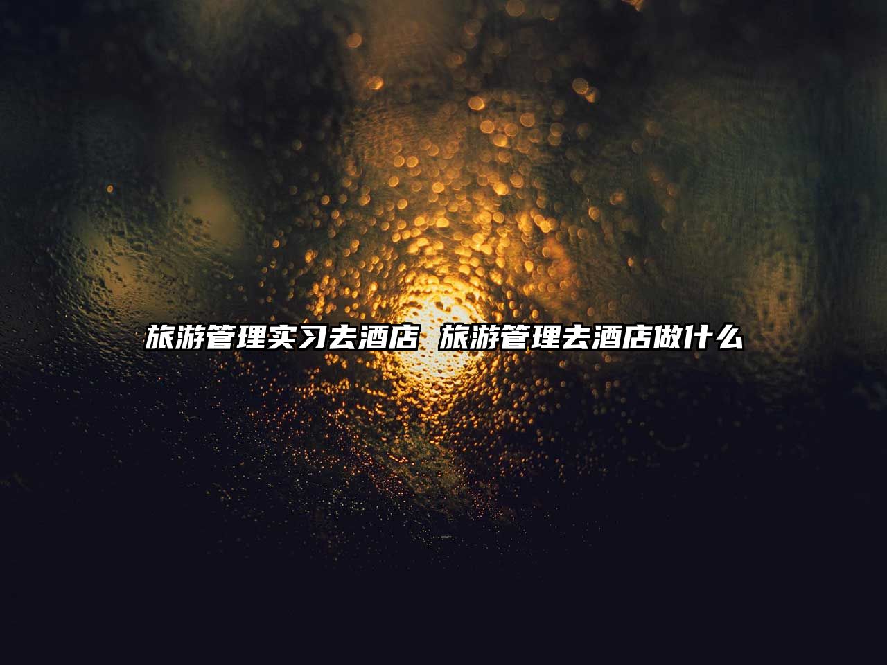 旅游管理實習去酒店 旅游管理去酒店做什么