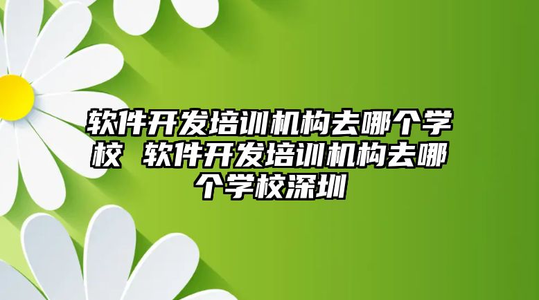 軟件開發培訓機構去哪個學校 軟件開發培訓機構去哪個學校深圳