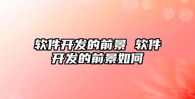 軟件開發(fā)的前景 軟件開發(fā)的前景如何