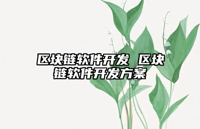 區塊鏈軟件開發 區塊鏈軟件開發方案