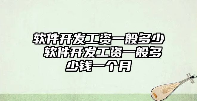 軟件開發工資一般多少 軟件開發工資一般多少錢一個月