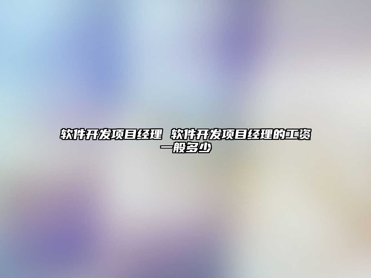 軟件開發項目經理 軟件開發項目經理的工資一般多少