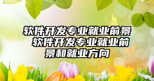軟件開(kāi)發(fā)專(zhuān)業(yè)就業(yè)前景 軟件開(kāi)發(fā)專(zhuān)業(yè)就業(yè)前景和就業(yè)方向