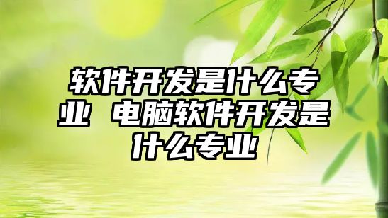 軟件開發是什么專業 電腦軟件開發是什么專業