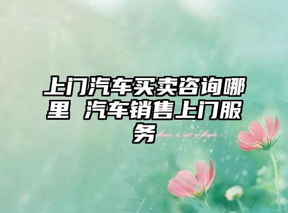 上門汽車買賣咨詢哪里 汽車銷售上門服務