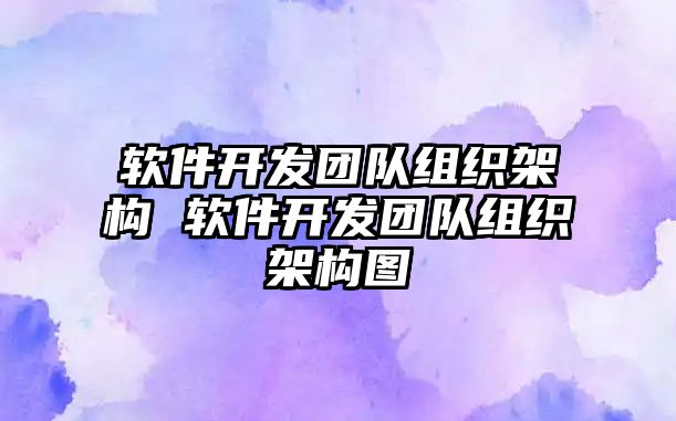 軟件開發團隊組織架構 軟件開發團隊組織架構圖