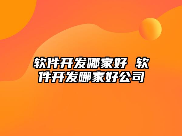 軟件開發哪家好 軟件開發哪家好公司