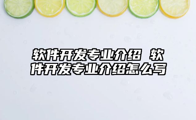 軟件開發(fā)專業(yè)介紹 軟件開發(fā)專業(yè)介紹怎么寫