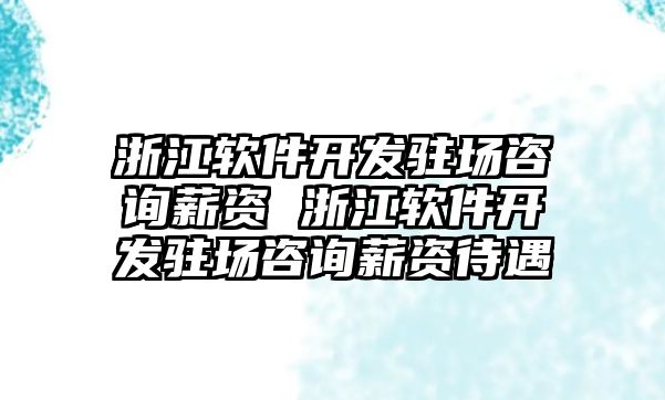浙江軟件開(kāi)發(fā)駐場(chǎng)咨詢(xún)薪資 浙江軟件開(kāi)發(fā)駐場(chǎng)咨詢(xún)薪資待遇