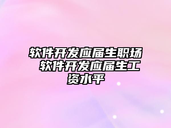 軟件開發應屆生職場 軟件開發應屆生工資水平