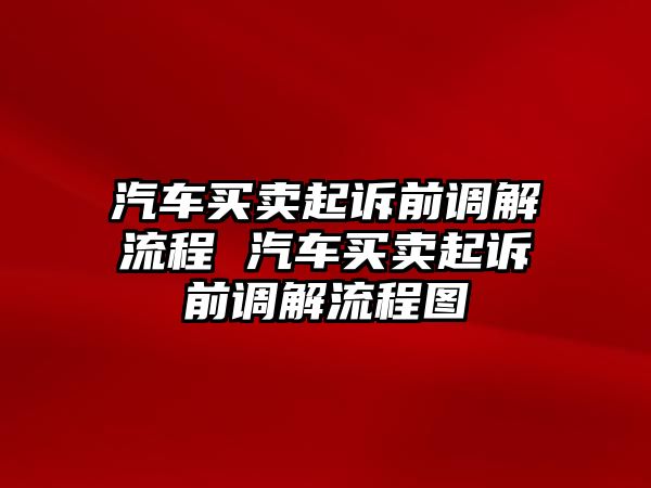 汽車買賣起訴前調解流程 汽車買賣起訴前調解流程圖
