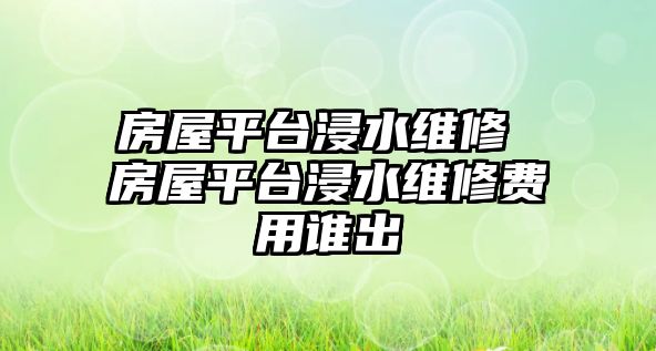房屋平臺(tái)浸水維修 房屋平臺(tái)浸水維修費(fèi)用誰(shuí)出