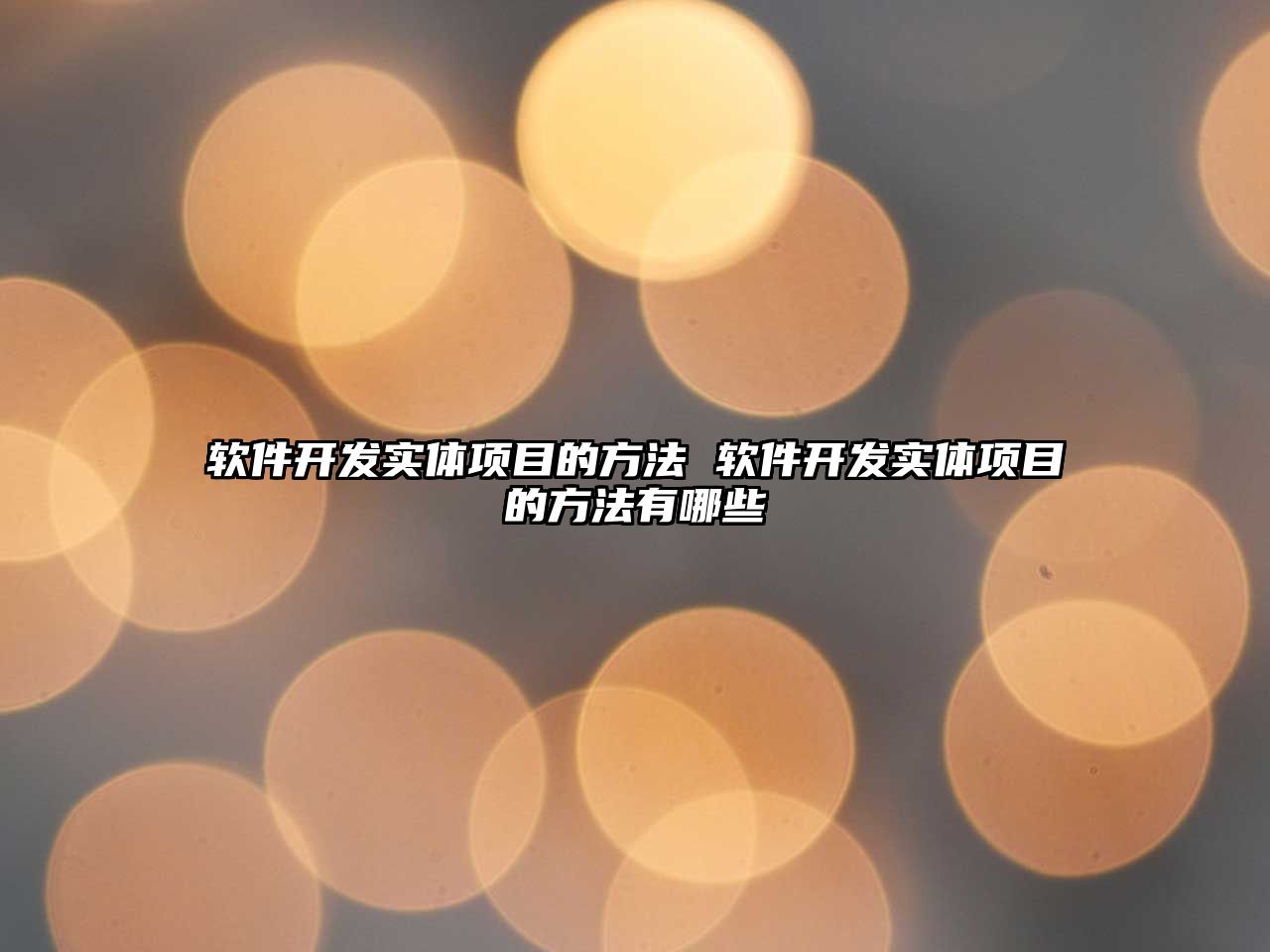 軟件開發實體項目的方法 軟件開發實體項目的方法有哪些