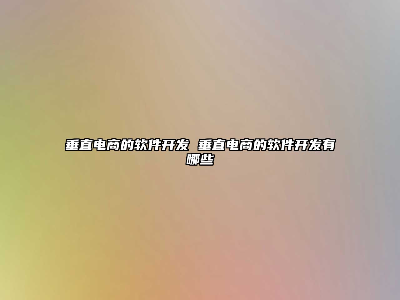 垂直電商的軟件開發 垂直電商的軟件開發有哪些