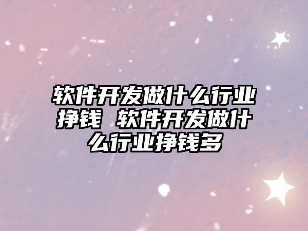 軟件開發(fā)做什么行業(yè)掙錢 軟件開發(fā)做什么行業(yè)掙錢多