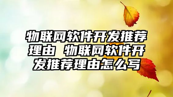 物聯(lián)網(wǎng)軟件開發(fā)推薦理由 物聯(lián)網(wǎng)軟件開發(fā)推薦理由怎么寫