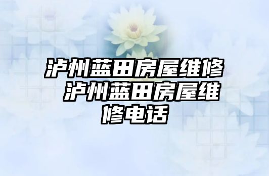 瀘州藍田房屋維修 瀘州藍田房屋維修電話