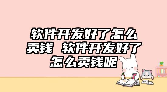 軟件開發好了怎么賣錢 軟件開發好了怎么賣錢呢