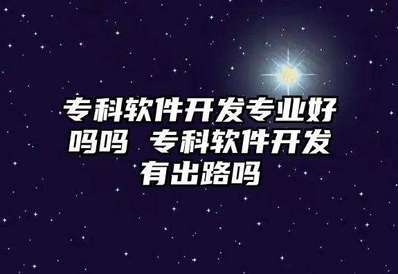 專科軟件開發專業好嗎嗎 ?？栖浖_發有出路嗎
