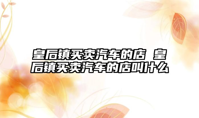 皇后鎮買賣汽車的店 皇后鎮買賣汽車的店叫什么